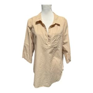 Boston Proper Linen Blend Tunic Top Size L